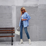 Casual relaxte denim top voor dames