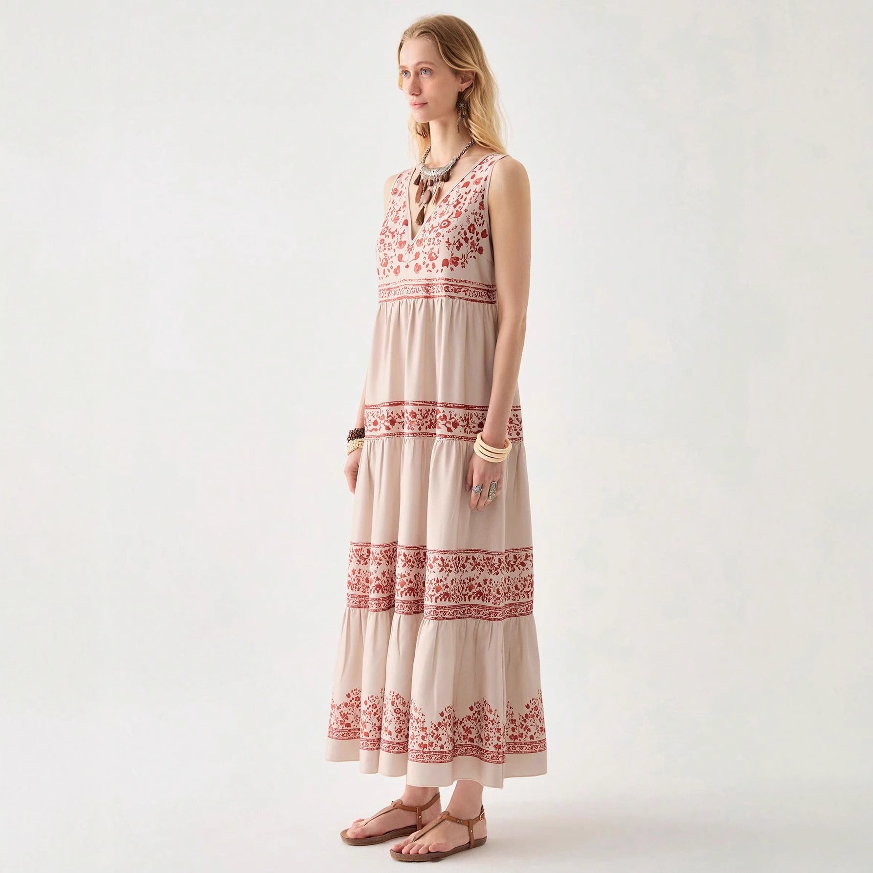 Dames kanten jurk met V-hals en mouwloos ontwerp