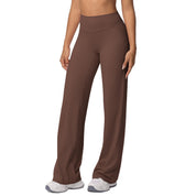 High-Waist Yoga Wide-Leg Pants met Zachte Brushed Finish