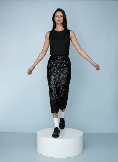 Chique lange pailletttenrok