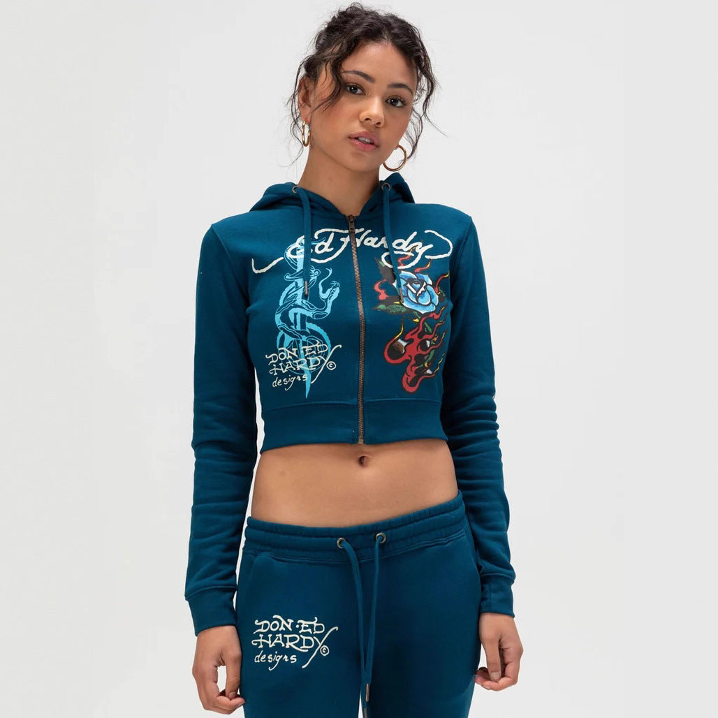 Trendy Uitlopende Broek Met Een Bedrukt Ontwerp