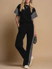 Minimalistische Two-Piece Set met Contrast Details