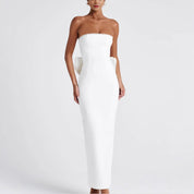 Elegante high-end dames effen kleur mouwloze kokerjurk