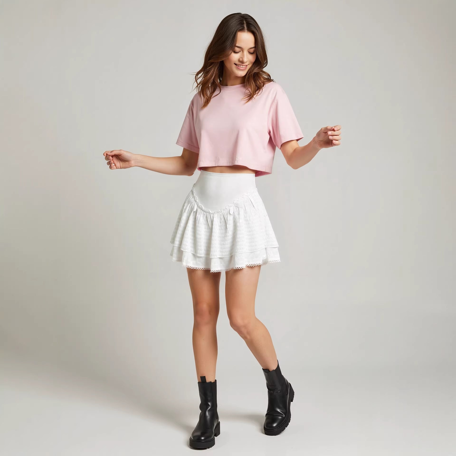 Modieuze minimalistische ontwerp kant getrimde damesrok