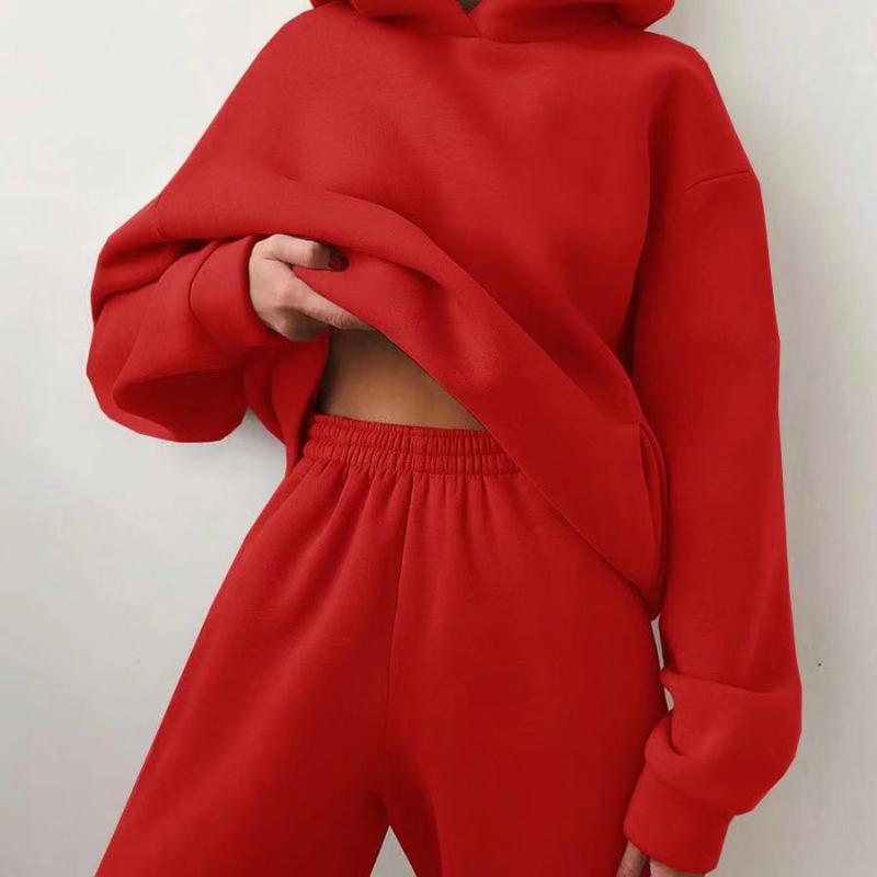 Casual Hooded Sweater Two-Piece Set – Dames Lounge & Tracksuit