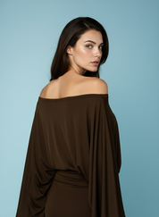 One-shoulder top met ceintuur