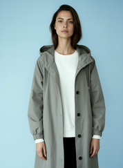 Dames Waterdichte Regen Trenchcoat met Capuchon – Tussenjas voor Lente en Herfst