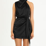 Elegante Halter Hals Jurk Mode Mouwloze Taille Gestreede Korte Jurken Voor Avond Feest Kleding Vrouwen