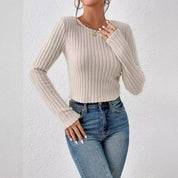 HerfstWinter Casual Slim-fit Effen kleur Trui met ronde hals