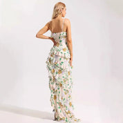 Modieuze chiffon etherische lange jurk met een elegante sfeer