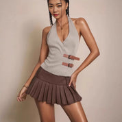 Minimalistisch Slim Fit Haltervest voor Dames