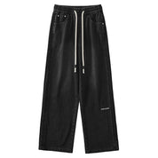 Jeans met elastische taille met rimpelontwerp aan de zijkant