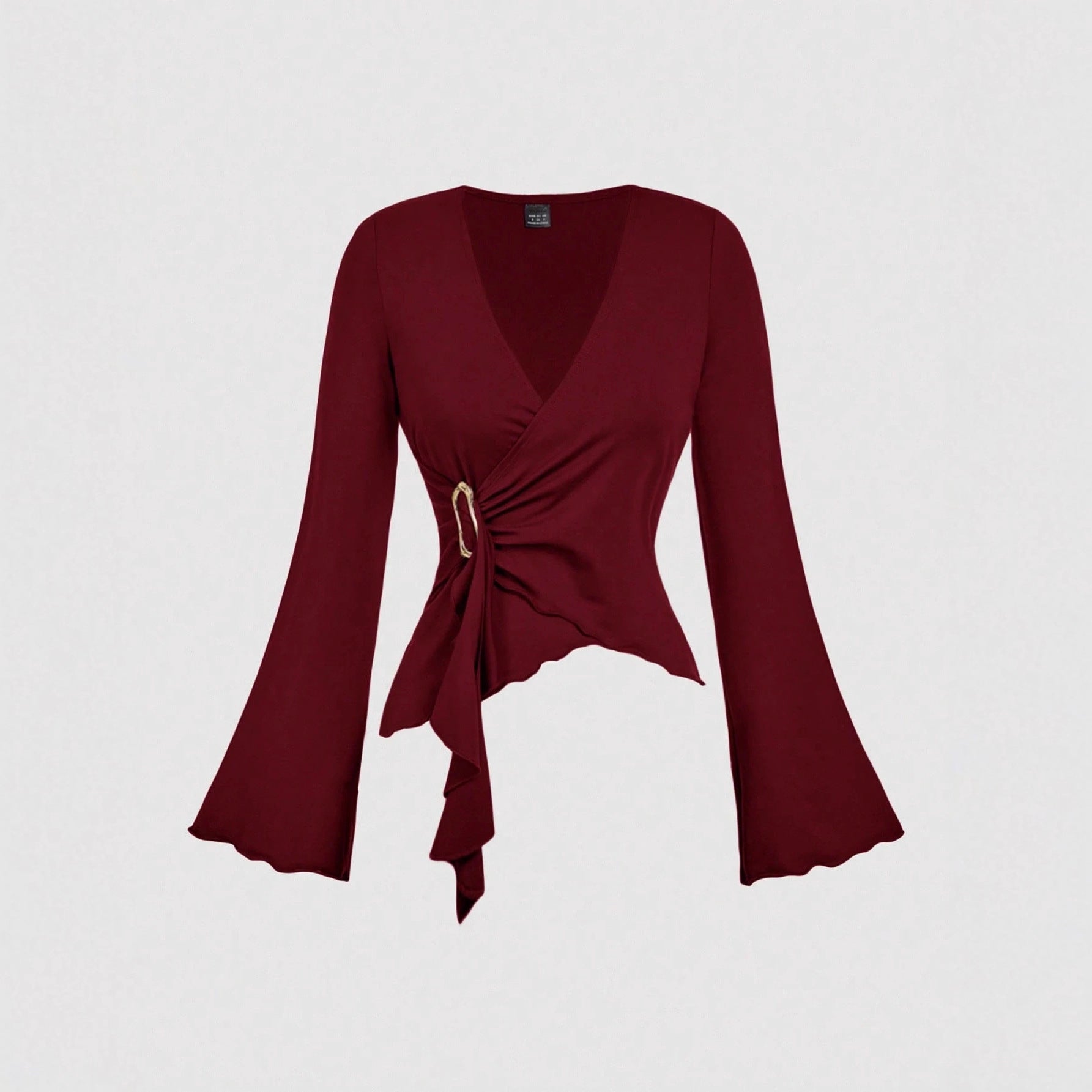 Dames Asymmetrische V-Hals Top – Elegant & Feminien