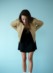 Sequin Tweed Jacket met Luxe Glinsterende Afwerking
