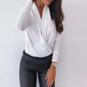 Shirt met diepe V-hals