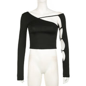 Stijlvolle en minimalistische top met lange mouwen voor dames