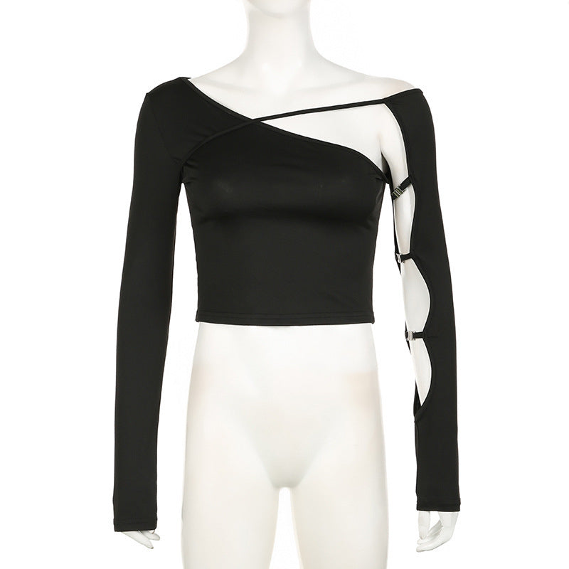 Stijlvolle en minimalistische top met lange mouwen voor dames