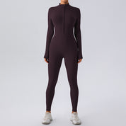 Met fleece gevoerde yoga-jumpsuit met lange mouwen