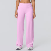 High-Waist Yoga Wide-Leg Pants met Zachte Brushed Finish