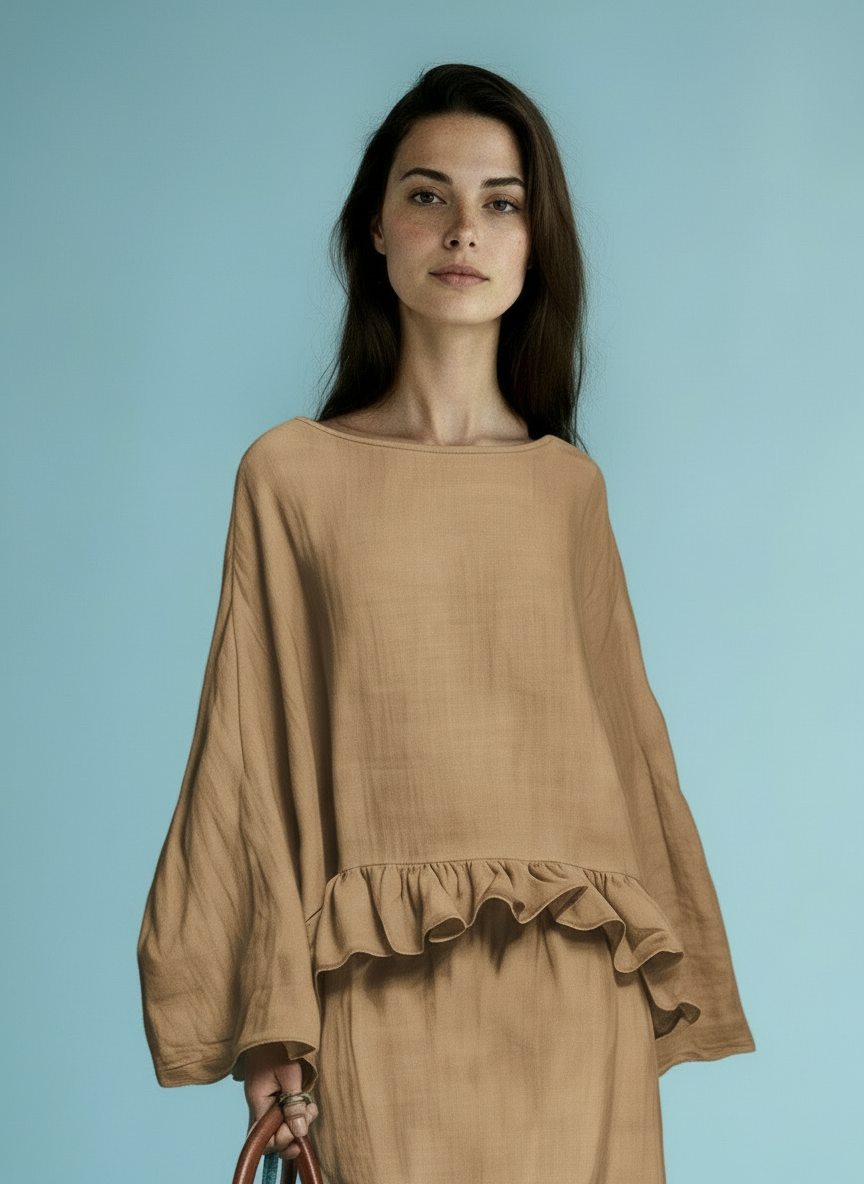 Minimalistische Blouse- en Maxi Rok Set voor Dames