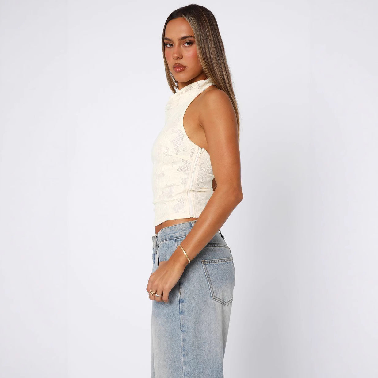 Chique sexy, nauwsluitende top zonder rug