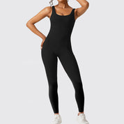Dames mouwloze flare jumpsuits fitness yoga lange broek
