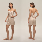 Modieuze casual pyjama met kant, zomers comfortabel hemd en shorts