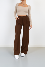 High-Waist Pantalon Met Rechte Pijpen