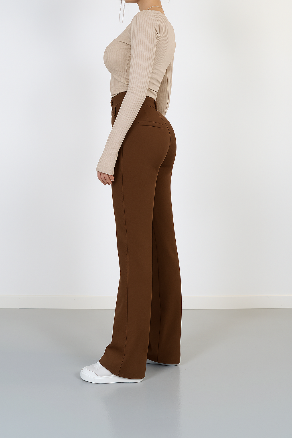 High-Waist Pantalon Met Rechte Pijpen