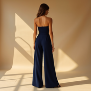 Elegante Strapless Jumpsuit met Korset Look