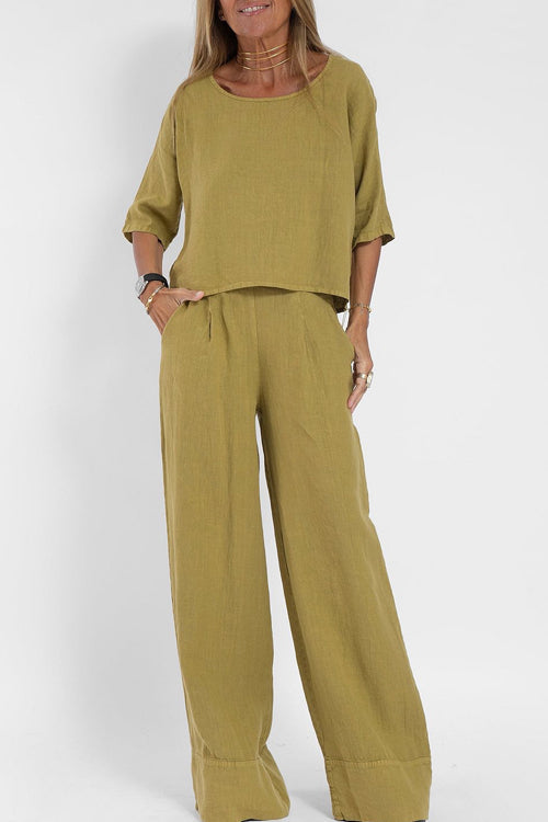 Tweedelig Katoen-Linnen Pak voor Dames