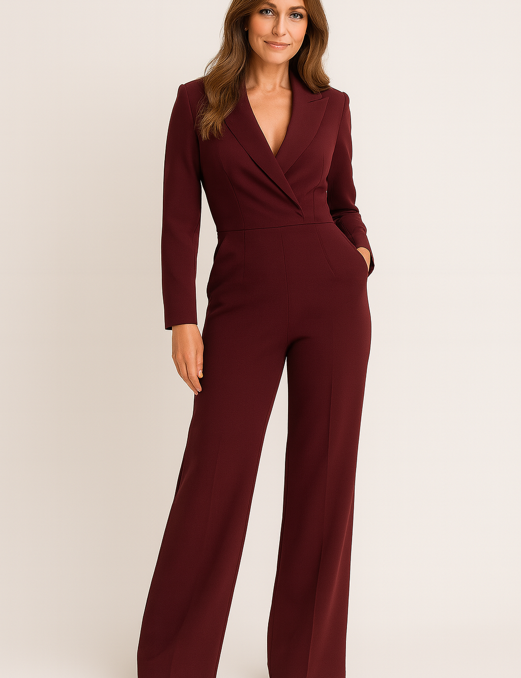 Sophie_van_Rijn_Elegante_Dames_Jumpsuit_met_Elastische_Taille_Bordeaux.png