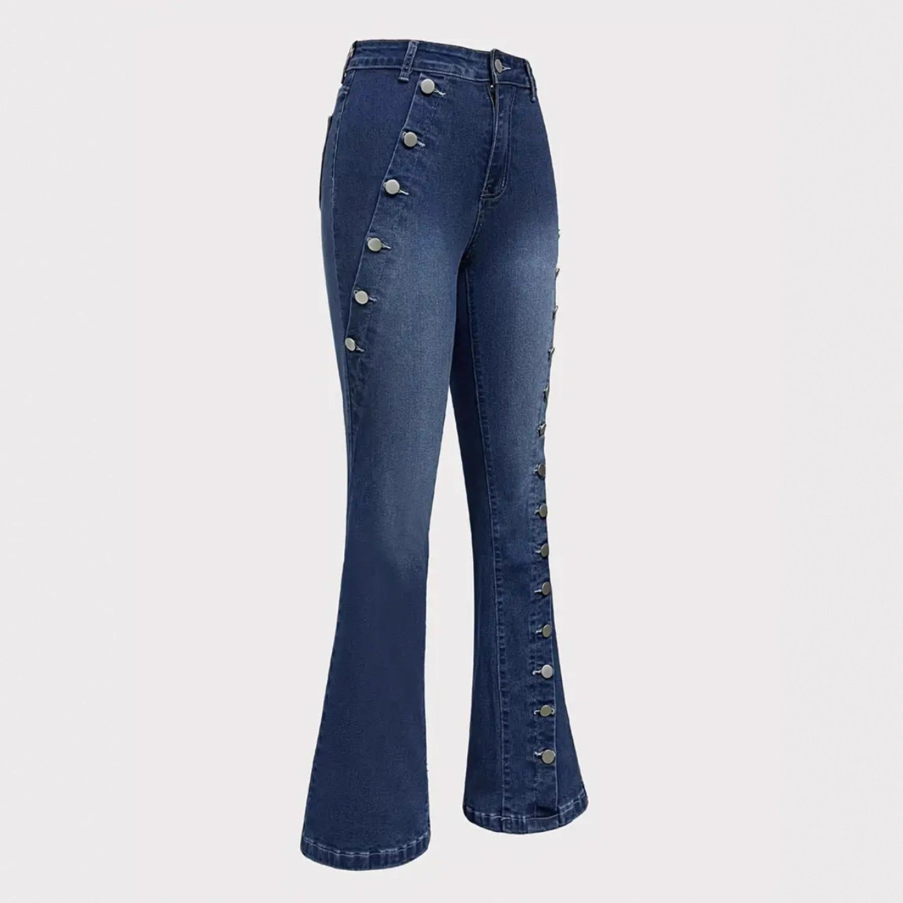 Modieuze slanke, effen kleur blauwe jeans