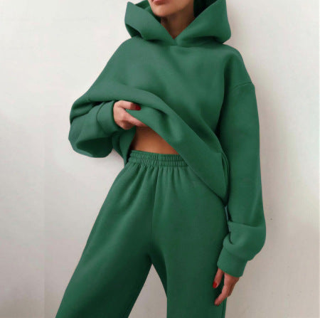 Casual Hooded Sweater Two-Piece Set – Dames Lounge & Tracksuit