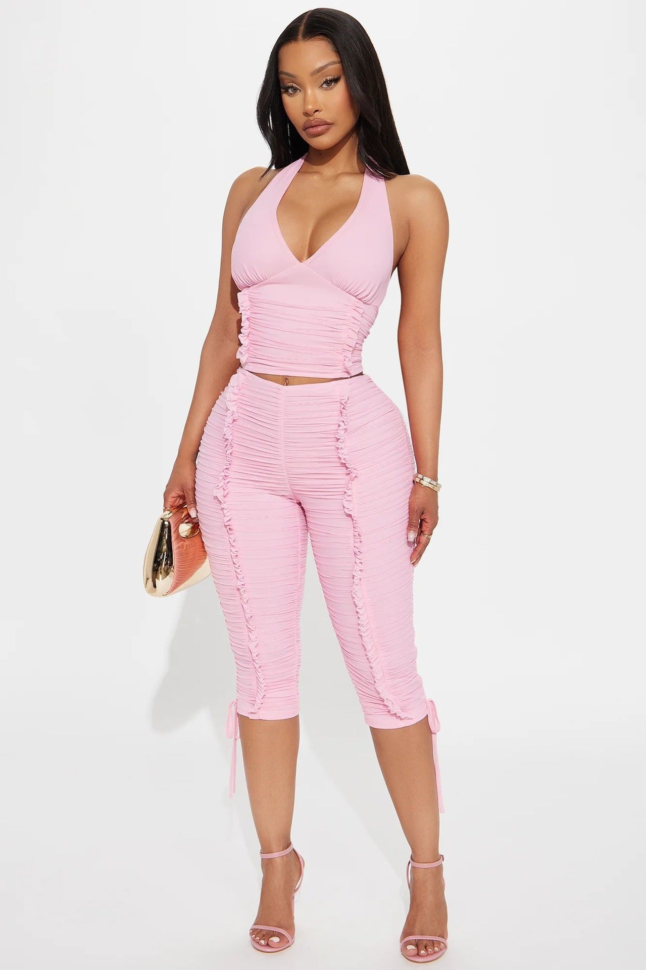 Set met rugloze tanktop en korte broek