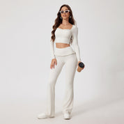 Sneldrogende Yoga- En Hardlooptrainingsset Met Lange Mouwen