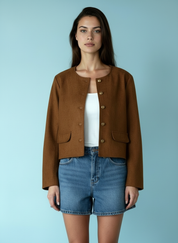 Minimalistisch Kort Jasje met Knopen