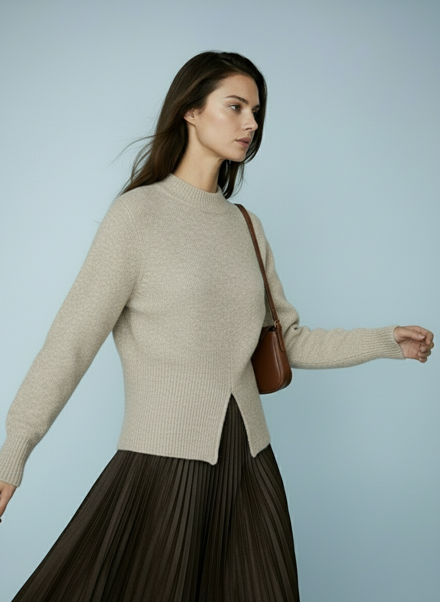 Zachte gebreide trui