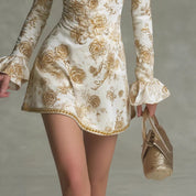 Bloemen jurk met open rug