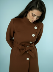 Elegante Single-Breasted Mantel met Opstaande Kraag