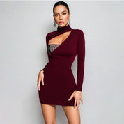 Bodycon-jurk Voor Dames Met Verfraaide Uitgeholde Panelen En Gesplitste Details