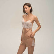 Kanten Camisole Shorts Dames Loungewear Casual Set