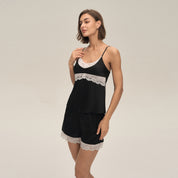 Dames tweedelige bretel shorts pyjama set zomer loungewear set