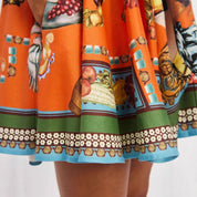 Elegante linnen jurk met ruches en veters