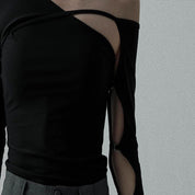 Stijlvolle en minimalistische top met lange mouwen voor dames