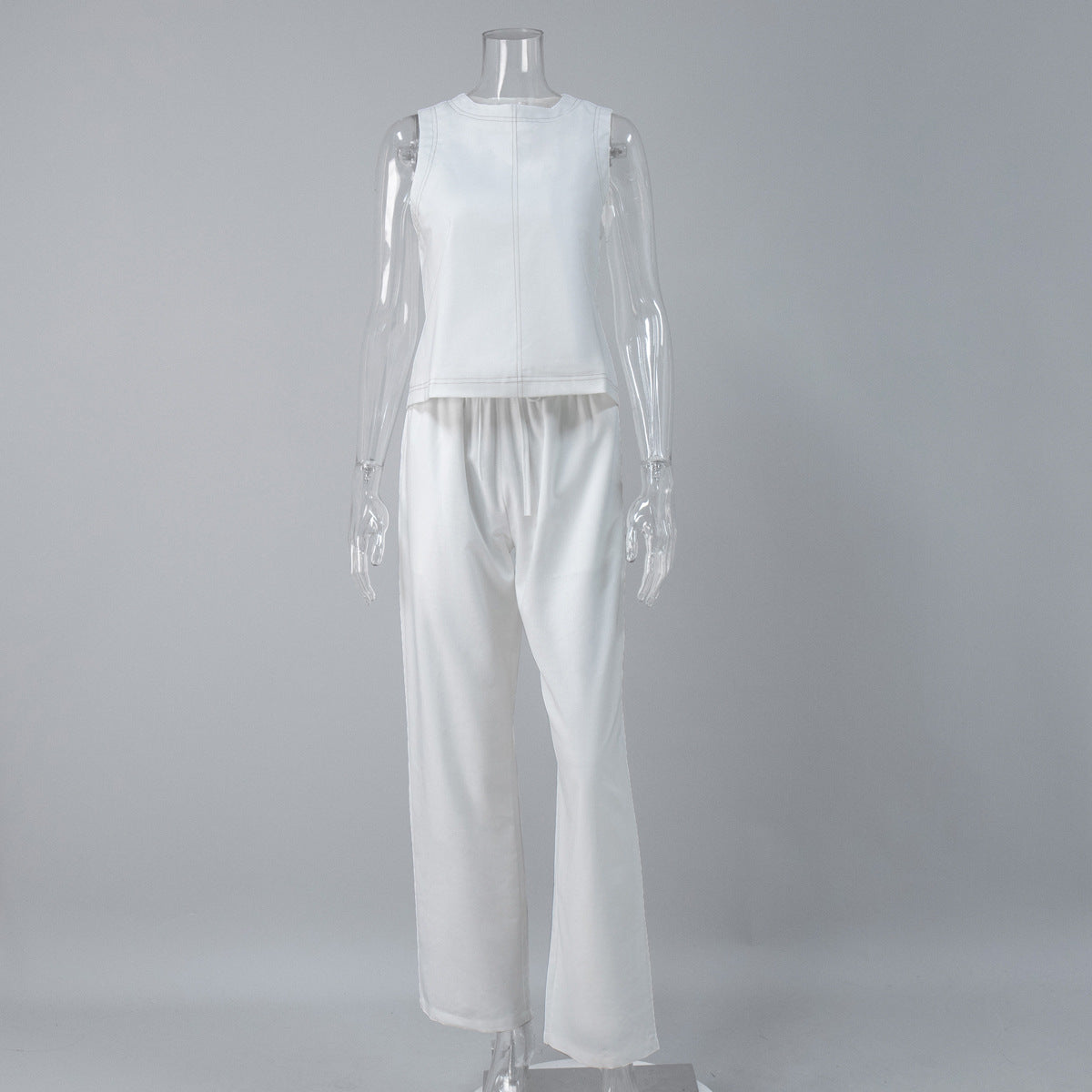 Nieuwe casual set met wijde pijpen en mouwloos vest