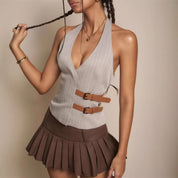 Minimalistisch Slim Fit Haltervest voor Dames