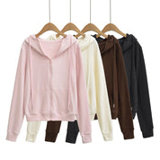 Fleece-Lined Zip Hoodie met Drawstring