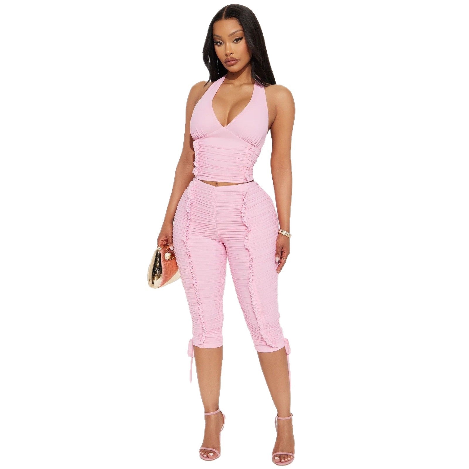 Set met rugloze tanktop en korte broek