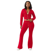 Stijlvolle casual effen kleur vest met capuchon tweedelige set